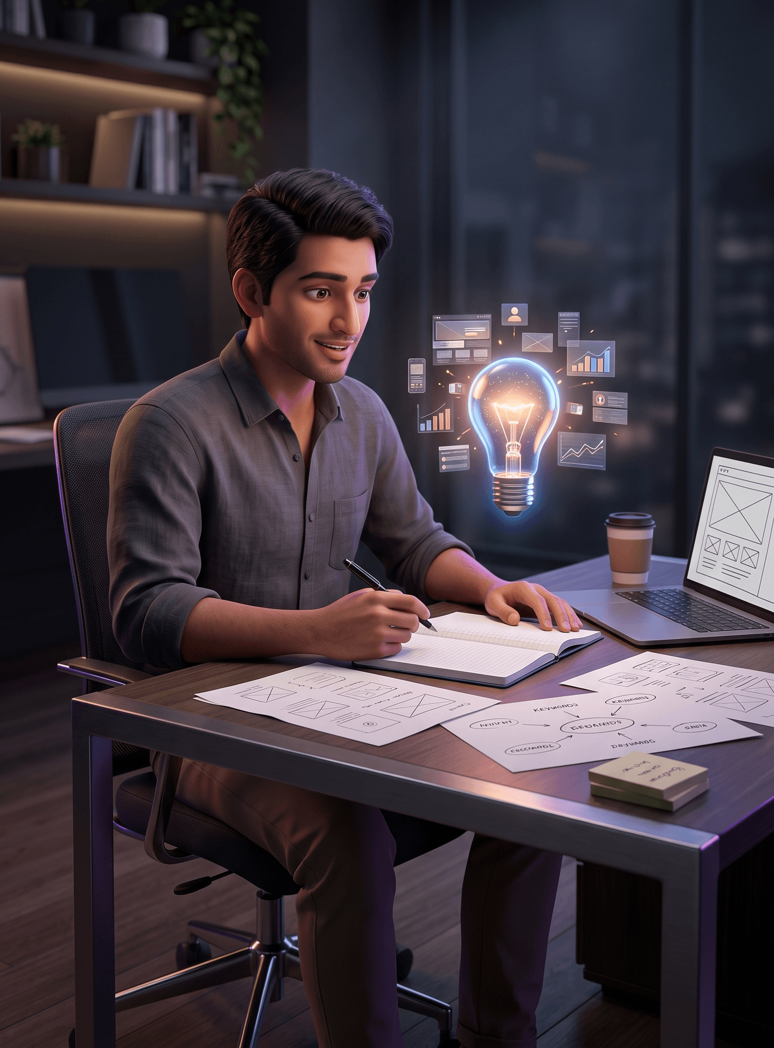 Sketching an idea into a business plan